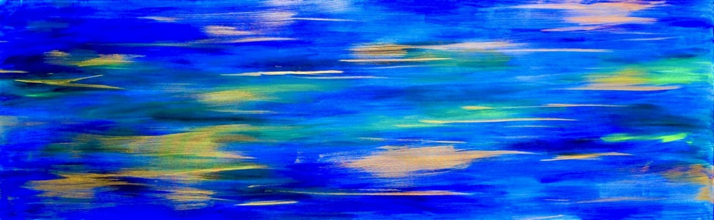 peinture abstraite paysage mer bleu océan abstraite acrylique or