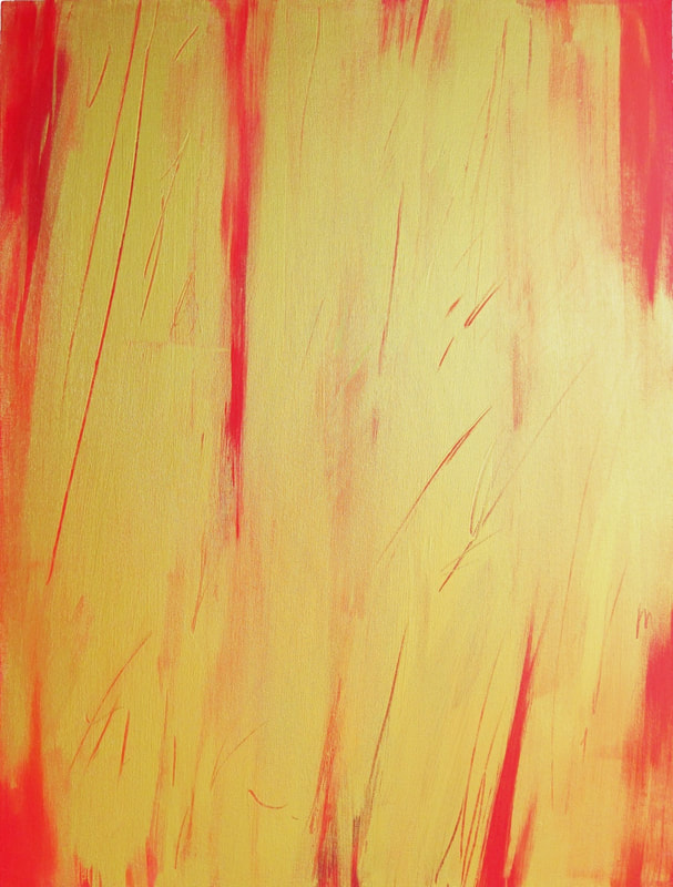 peinture abstraite couleur rouge or calme toile
